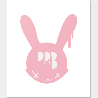 Pink Distressed Bunny Icon Posters and Art